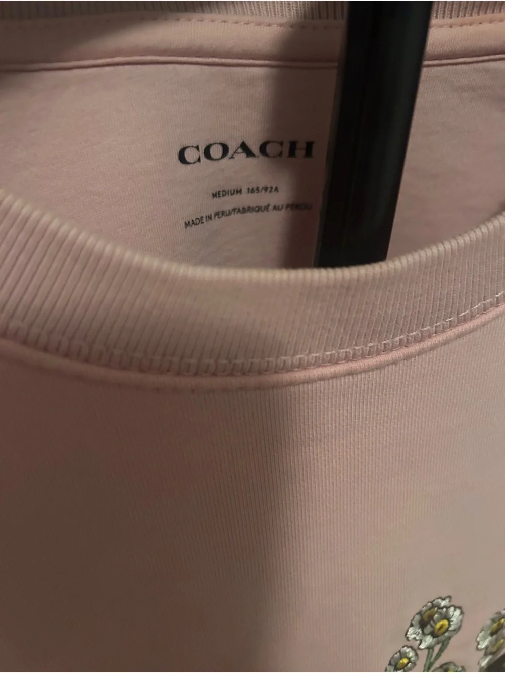 Coach Pink Floral Carriage Crewneck Sweatshirt